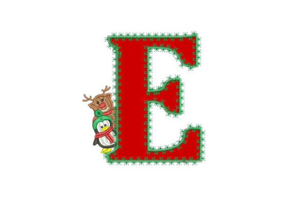 Christmas Letter E: A Festive Embroidery Gem