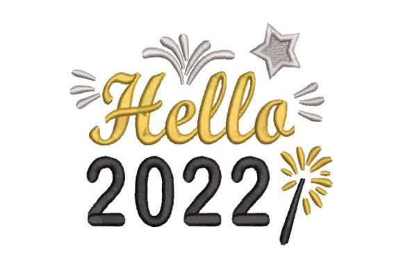 Hello 2022 Letter Embroidery