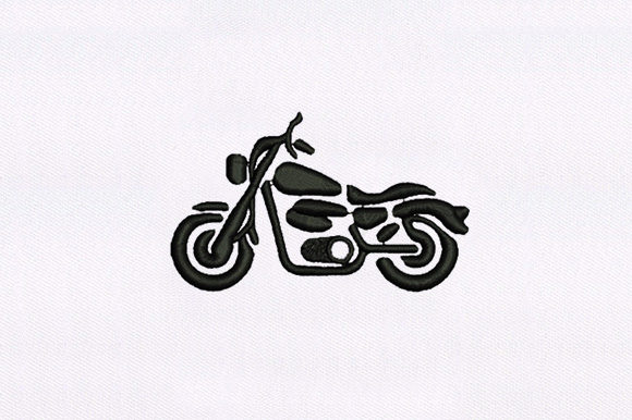 Motorbike Blackwork Design for Holiday Embroidery