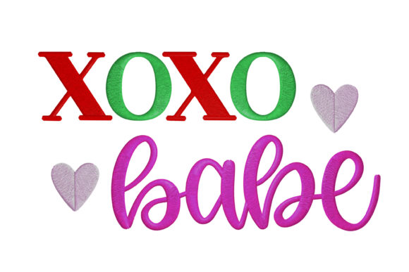 Xo Xo Babe Embroidery Design